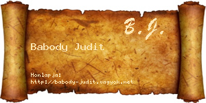 Babody Judit névjegykártya
